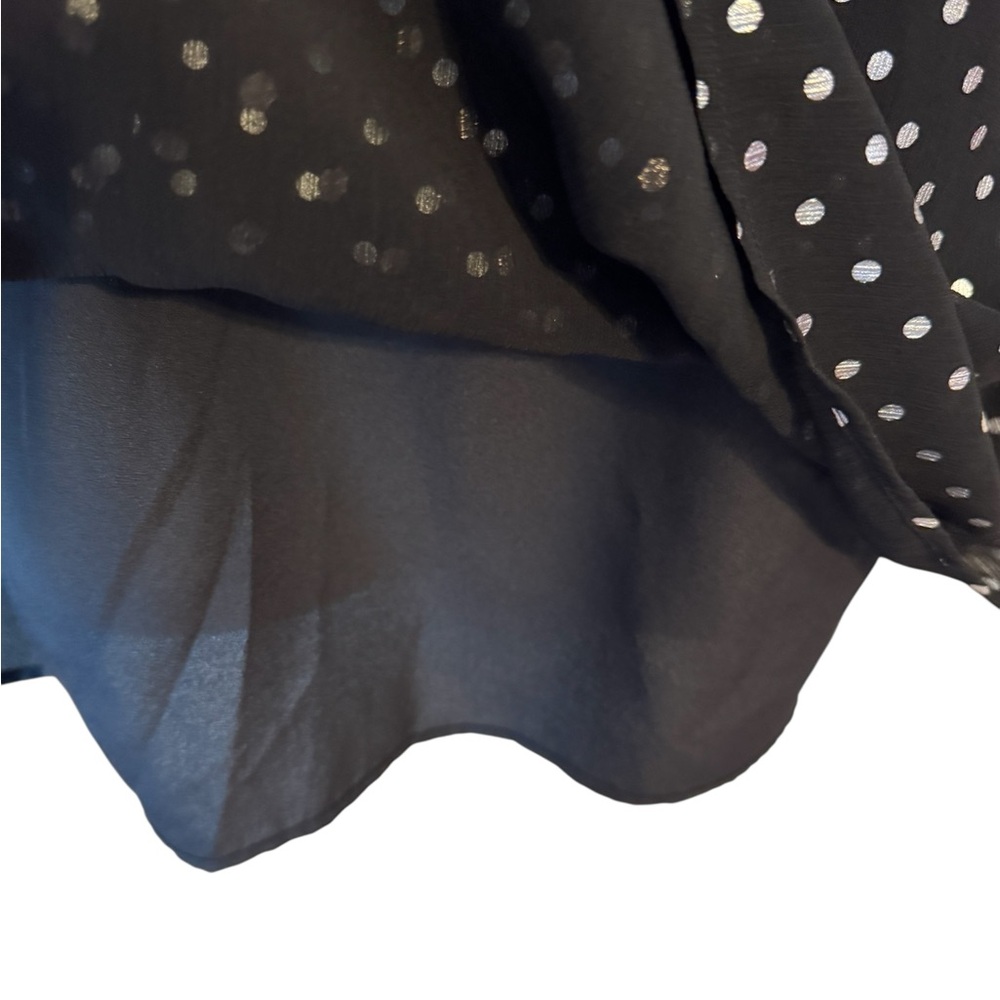 Talbots Gorgeous Black Blouse w/Sparkle Fluted Sleeves PLUS: 3X #U - Picture 5 of 7